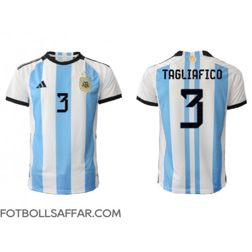 Argentina Nicolas Tagliafico #3 Hemmatröja VM 2022 Kortärmad